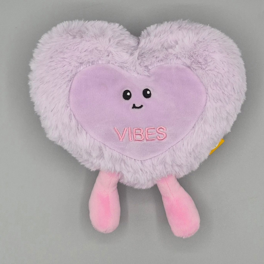 Gigglescape‎ Target Vibes Heart Plush Purple Faux Fur Dangle Legs F440298